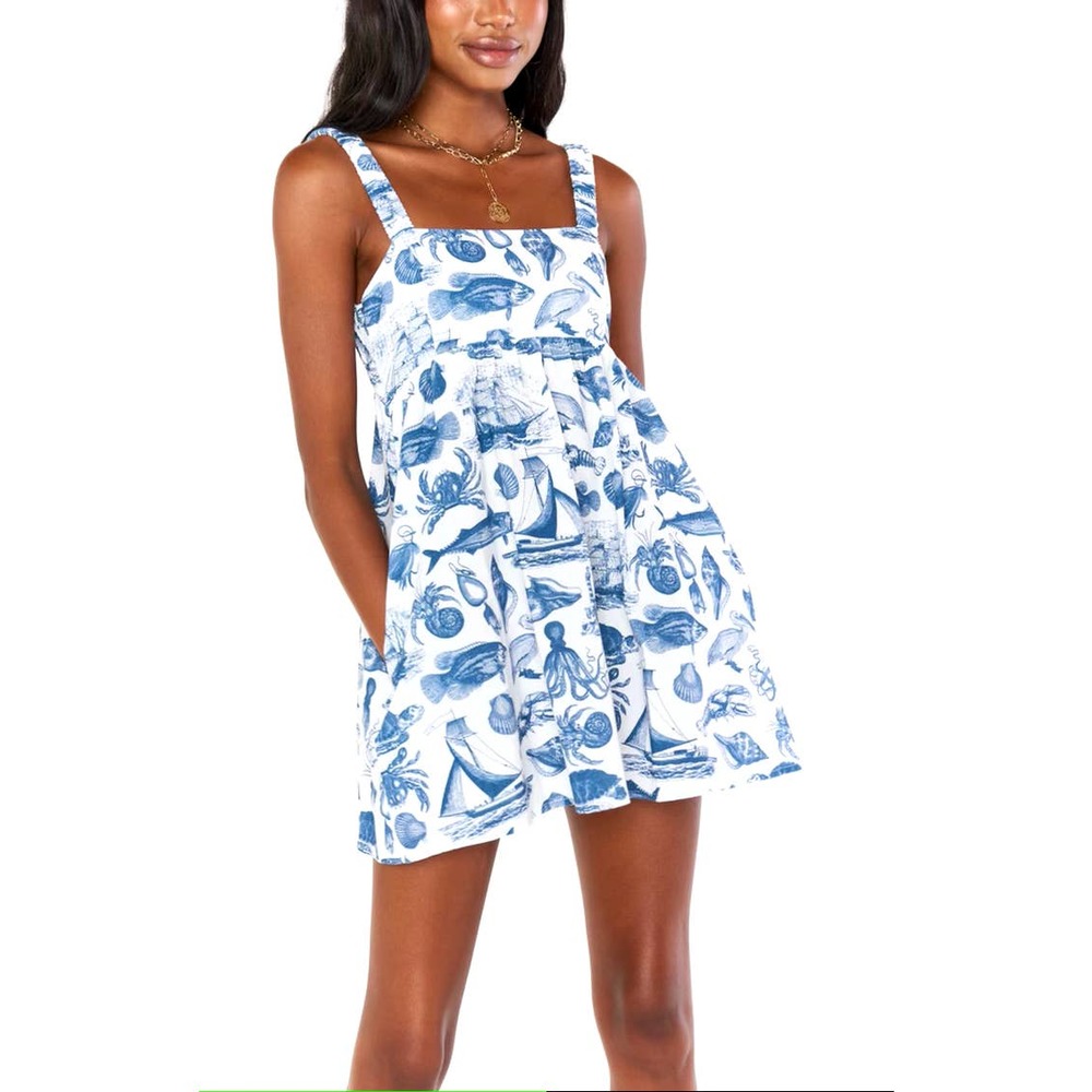 Show Me Your Mumu Fling Mini Dress in Sailing Seas Size Small
